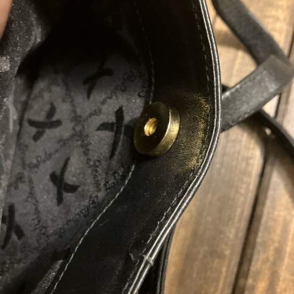 Paloma Picasso Vintage Black Leather Crossbody Shoulder Bag Purse Made in Italy - Picture 6 of 11